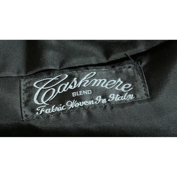 Black Cashmere Blend Overcoat Size 44R Italian Fabric Mens - Picture 5 of 7